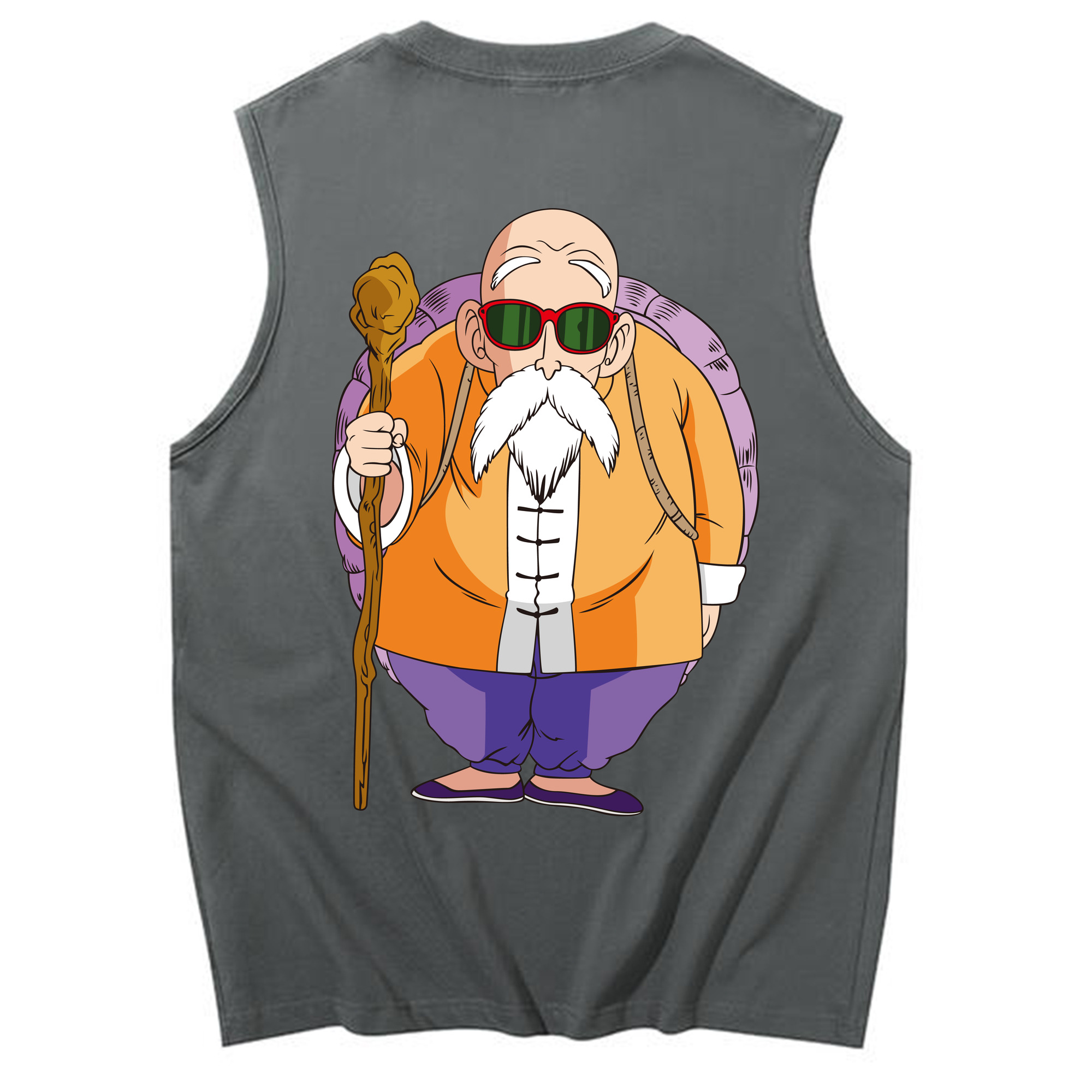 （画像用） ドラゴンボール 亀仙人（かめせんにん） DRAGON BALL Master Roshi Kame Sennin コットン100％タンクトップ（背面プリント）